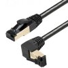 LAN Kabel RJ45 Netzwerkkabel Patchkabel CAT 8.1 schwarz Silber nach oben gewinkelt