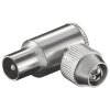 Koaxial Winkelstecker Schraubanschluß Metall für 7mm Kabel