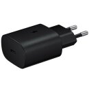 Handy Schnellladegerät Netzteil für Samsung / Google / Huawei 25W Schwarz + Ladekabel Weiß 1 Meter