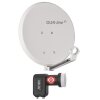 DUR-line DSA 40 Hellgrau Alu Sat Antenne Spiegel Schüssel 42cm + Ultra Twin LNB 0.1dB LTE Filter 4K