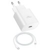 Handy Schnellladegerät Netzteil für iPhone 25W Ladekabel Adapter Typ C Weiß + Ladekabel Weiß 1 Meter