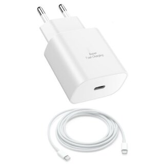 Handy Schnellladegerät Netzteil 25W Weiß + Ladekabel Weiß 1 Meter für Huawei P10 Lite