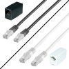 FRITZ!Box RJ45 Verlänergungskabel Lankabel Routerkabel CAT 5e Schwarz / Weiß 10m - 50m