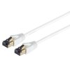 LAN Kabel RJ45 Netzwerkkabel Patchkabel CAT 8.1 Weiß Gold 1 Meter