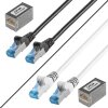 FRITZ!Box RJ45 Verlänergungskabel Lankabel Routerkabel CAT 6a Schwarz / Weiß 10m - 50m