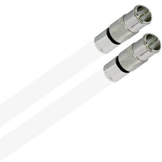 Deluxe Premium Anschlusskabel fr FRITZ!Box 6591 Cable Router 8k F-Quick Kompressionsstecker Silber HQ Qualitt Wei 1 Meter