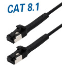 LAN Kabel RJ45 Netzwerkkabel Patchkabel CAT 8.1 schwarz mit flexiblem Stecker 3 Meter