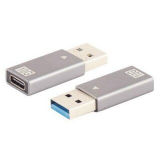 USB 3.1 Adapter USB-A Stecker auf USB-C Buchse 10Gbps Metall 1x Stück