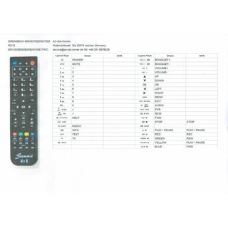Ersatz Fernbedienung 2in1 Dreambox DM500 HD + Alle Samsung TV Fernseher RC10