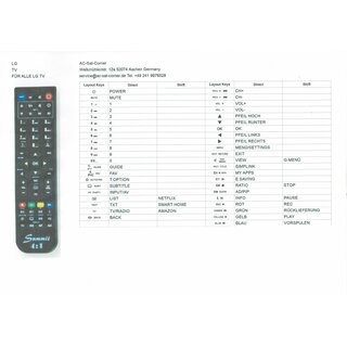 Ersatz Fernbedienung 2in1 GigaBlue UHD X3 4K + Alle LG TV Fernseher