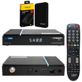 Octagon SX88 V2 4K UHD S2+IP Receiver inkl. 1TB USB Festplatte