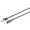 USB-A LAN Adapterkabel 1Gbit RJ45 ALU schwarz 7,5 Meter