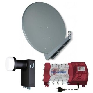 Gibertini SE 100 cm Alu Sat Antenne + 1x Inverto Black Ultra Quattro LNB + EMP ProfiLine Multischalter 5/8 P.143-UP