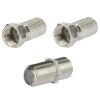 2x F-Stecker 7mm + 1x F-Verbinder Sat Kupplung Buchse / Buchse