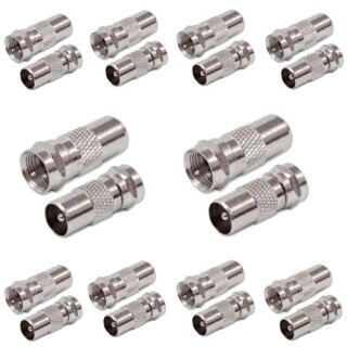 10x Stück Adapter F-Stecker - IEC-Stecker