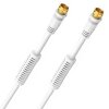 SAT Kabel TV Antennenkabel F-Stecker 1,5m Gold 135 dB Mantelstromfilter Weiß 4K 8K